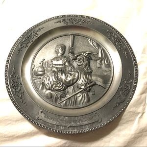 GERMAN PEWTER Hanging Plate Rembrandt and Lady